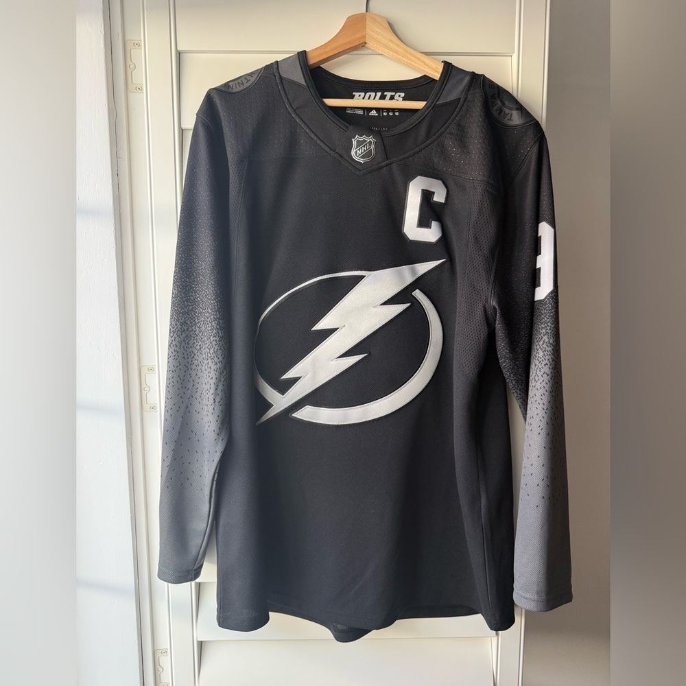 Men's adidas Tampa Bay Lightning Black Premium Custom Jersey